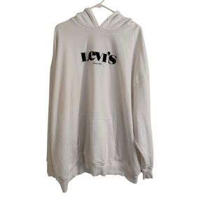 Levis Relaxed Fit Logo Hoodie White 4XL